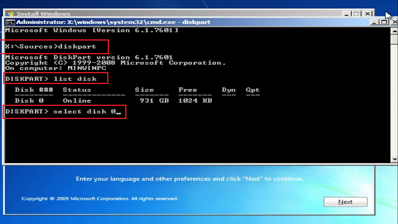 windows installation partition inactive using command prompt