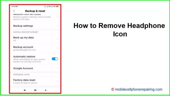 How to remove headphone icon on android