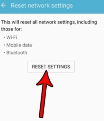 how to reset network settings on Android