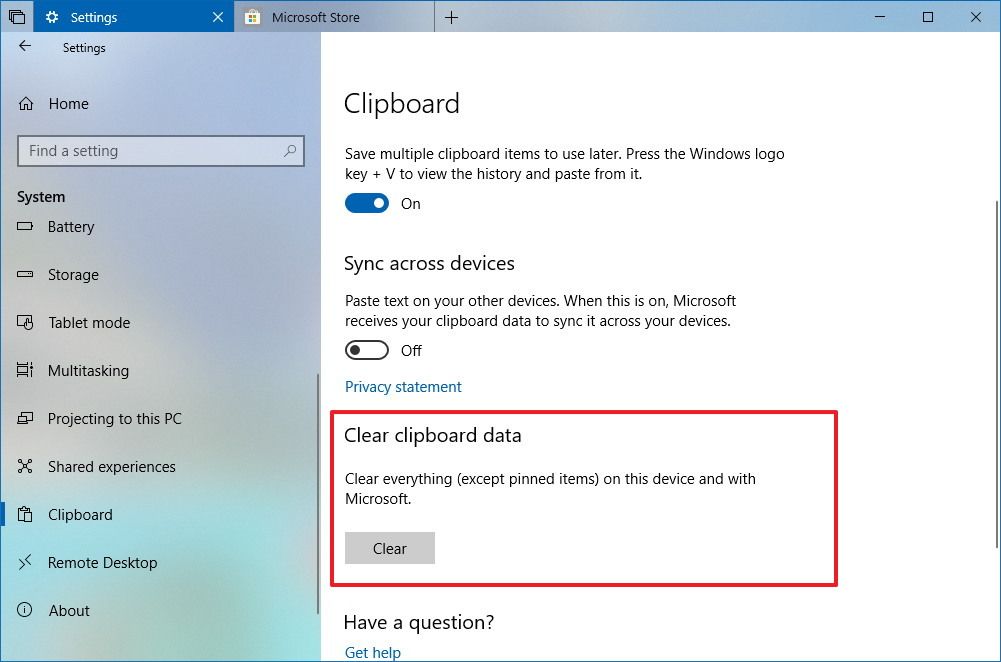 How to clear clipboard windows 10