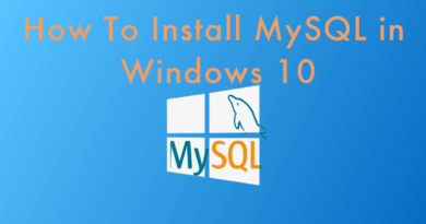 How To Install MySQL in Windows 10